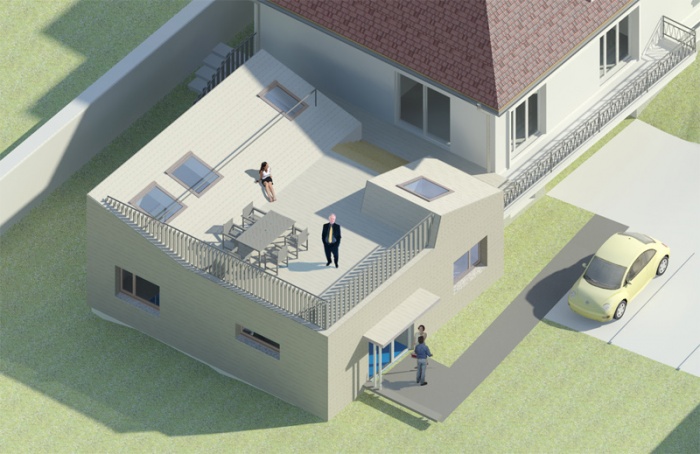 Cabinet para-mdical et terrasse en extension d'une maison existante : image_projet_mini_32437