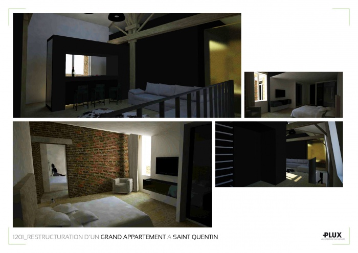Rénovation et extension d'un grand appartement à SAINT QUENTIN (02100) : architecte lille plux aménagement intérieur loft studio appartement loft maison design décoration