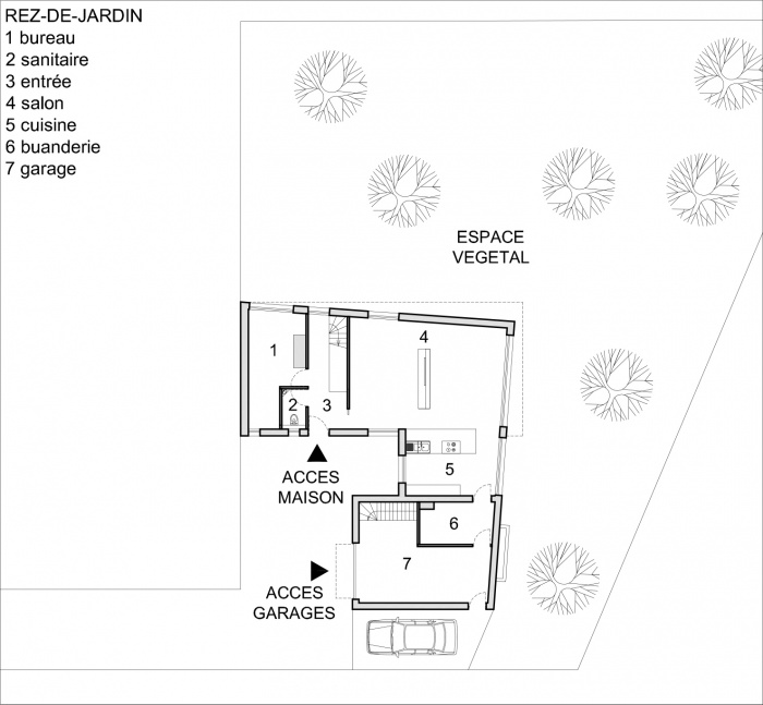 Construction d'une maison individuelle LABEL BBC  WIWERSHEIM (67) : PLAN RDC